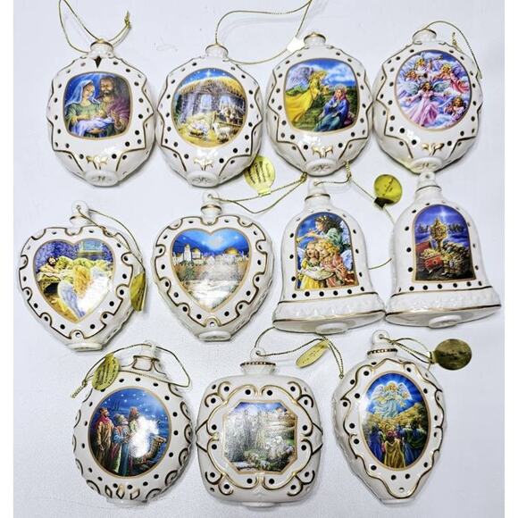 DANBURY MINT Nativity Illuminated Ornament Light Covers w/Christmas Bible Verses - Picture 1 of 13